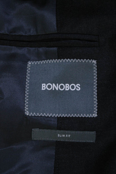 Bonobos Mens Slim Fit Two Button Blazer Jacket Gray Wool Size 42
