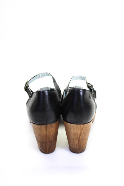 Eric Michael Womens Leather Ankle Strap Platform High Heels Black Size 40 10