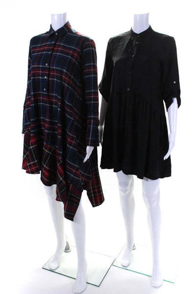 Zara Womens Long Sleeve Plaid Flannel Shirt Dress Size XS Lot 2
