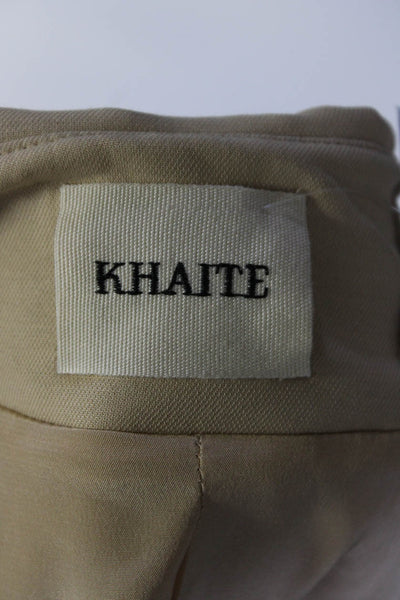 Khaite Womens Beige Cotton Belt Open Front Long Sleeve Trench Jacket Size 2