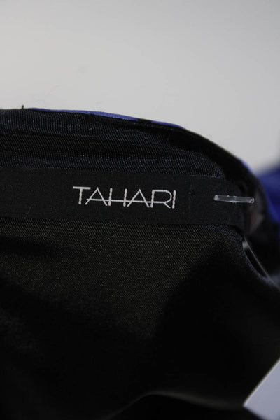 Tahari Womens Abstract Print Sleeveless Pullover Zipped Sheath Dress Blue Size S