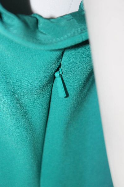 Karen Millen Womens V-Neck Short Sleeve Side Zipped Midi Dress Blue Size 10