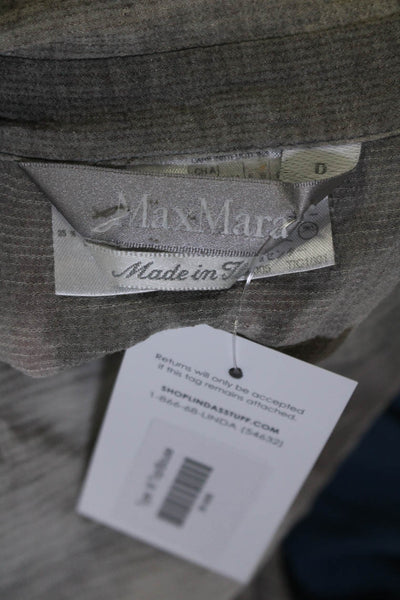 Max Mara Womens Dip Dye Collared Button Down Shirt Gray Size Medium