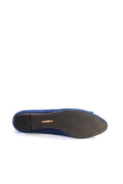 Louise et Cie Womens Suede Bow Slip On Ballet Flats Navy Blue Size 8