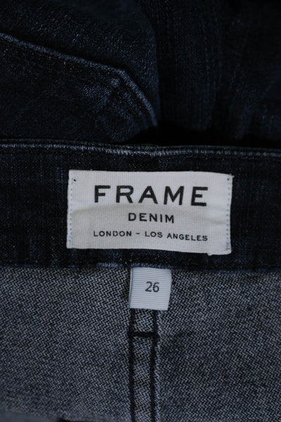 Frame Denim Womens Side Zip Lace Up Le Crop Mini Boot Jeans Blue Size 26