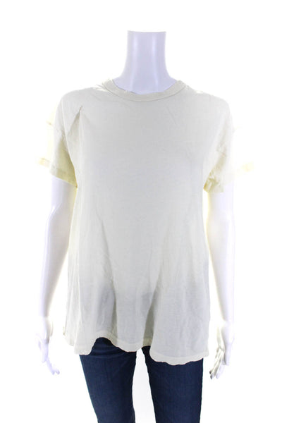 The Great Womens Short Sleeve Crew Neck Tee Shirt White Cotton Size 0
