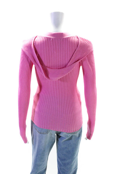Wynn Hamlyn Womens Ribbed Textured Long Sleeve Buttoned Sweater Top Pin Size XS