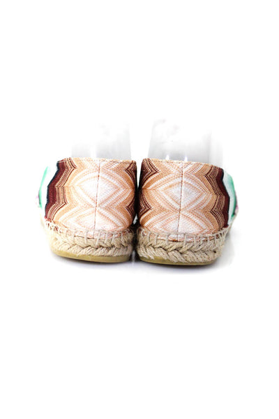 Missoni Womens Espadrille Striped Print Slip-On Round Toe Shoes Pink Size EUR38