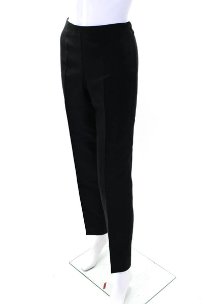 Michael Kors Womens Side Zip High Rise Pleated Silk Trouser Pants Black Size 8