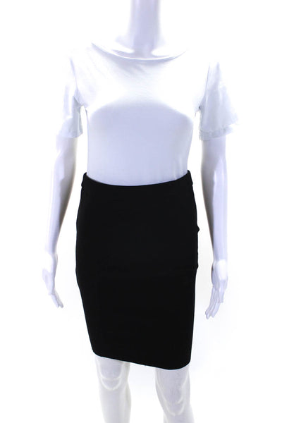 Lanvin Womens Mini Pencil Skirt Black Wool Blend Size EUR 36