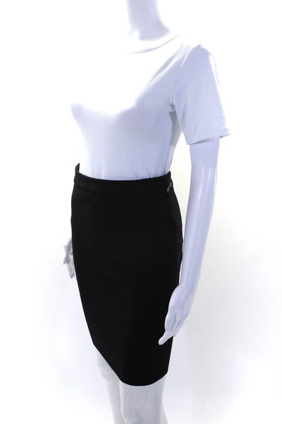 Lanvin Womens Mini Pencil Skirt Black Wool Blend Size EUR 36