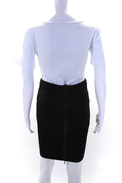 Lanvin Womens Mini Pencil Skirt Black Wool Blend Size EUR 36