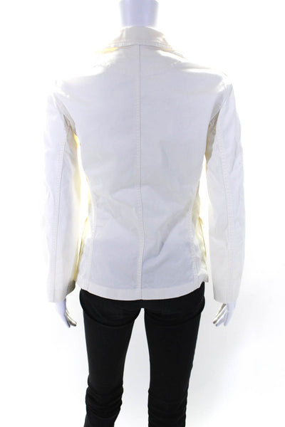 Jil Sander Womens Button Down Light Jacket White Cotton Size EUR 34