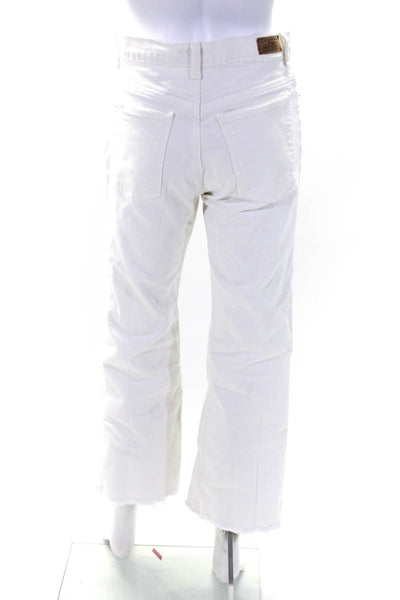 Polo Ralph Lauren Womens Distressed Denim Straight Leg Jeans Pants White Size 28