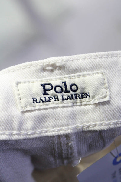 Polo Ralph Lauren Womens Distressed Denim Straight Leg Jeans Pants White Size 28