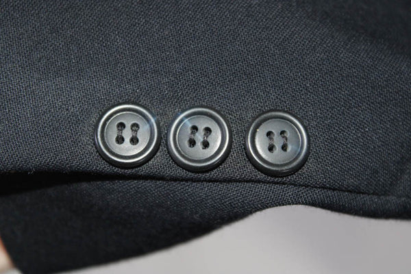 Sakowitz Mens V-Neck Notch Collar Long Sleeve 2 Button Suit Jacket Navy Size 44R