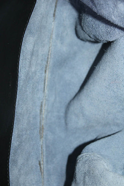 Proenza Schouler Womens Double Handle Open Top Large Tote Handbag Blue Leather