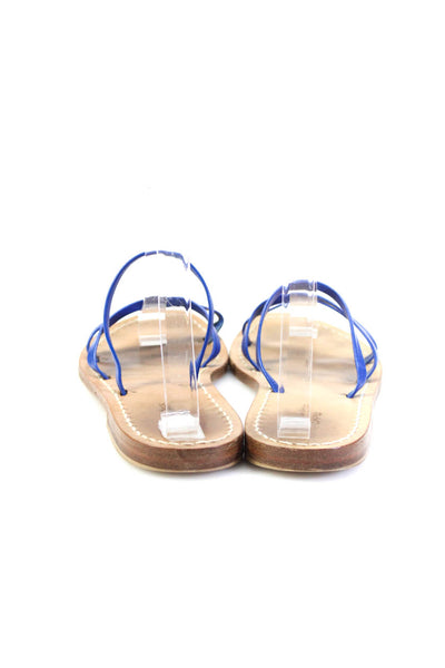 Ragozzino Shoes Capri Womens Blue Strappy Slip On Flat Sandals Shoe Size 9