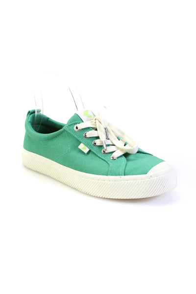 Cariuma Womens Low Top Canvas Plimsoll Sneakers Green Size 9
