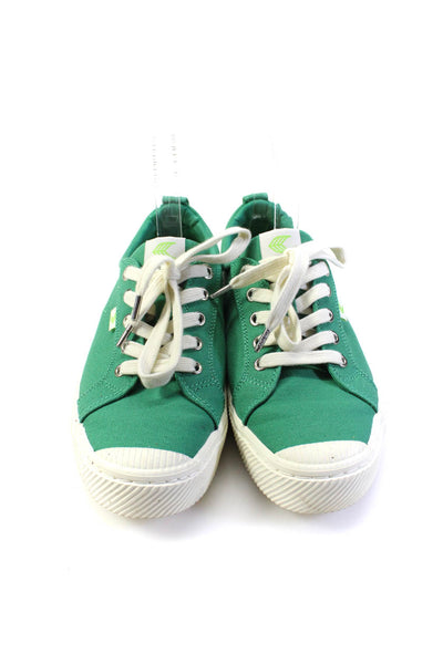 Cariuma Womens Low Top Canvas Plimsoll Sneakers Green Size 9