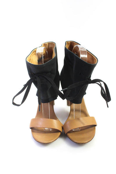 See by Chloe Womens Leather Open Toe Drawstring Ankle Heels Beige 36 6