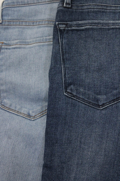Frame Womens Cotton Denim 5 Pocket Mid-Rise Skinny Jeans Blue Size 26 27 Lot 2