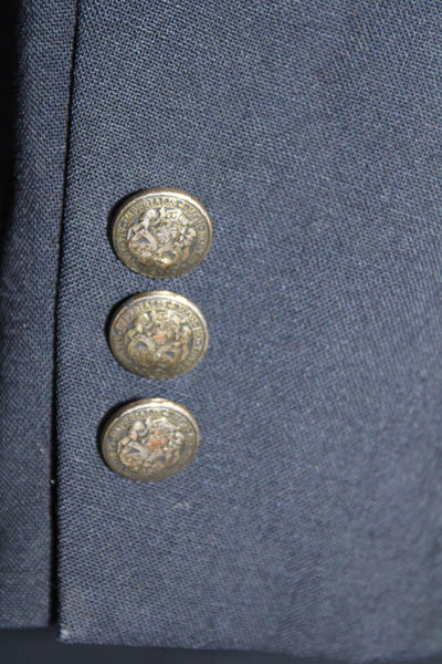 Oscar de la Renta Mens Navy Blue Two Button Long Sleeve Blazer Size 42L