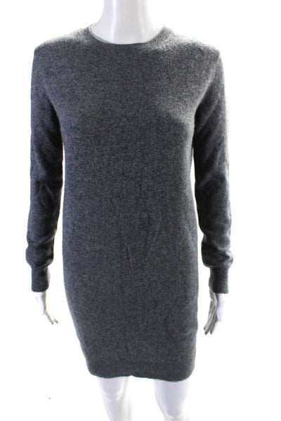 Neiman Marcus Womens Gray Cashmere Crew Neck Long Sleeve Sweater Dress Size XS