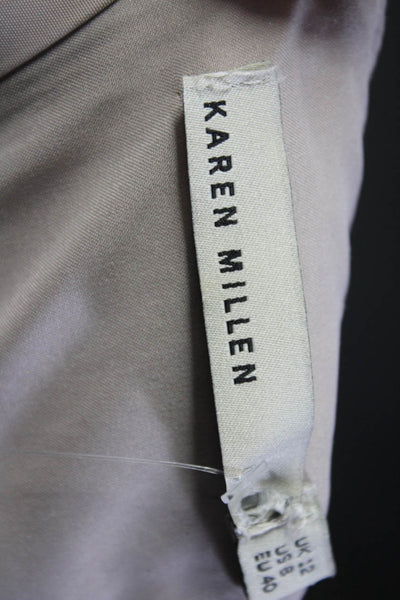 Karen Millen Womens Crew Neck Lace Overlay A Line Dress Black Brown Size 8