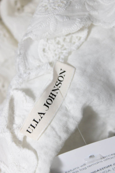 Ulla Johnson Womens Embroidered Eyelet Halter Tank Top Blouse White Size 0