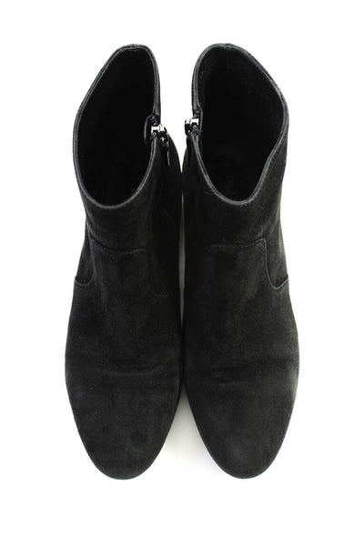Prada Womens Almond Toe Flat Suede Ankle Boots Black Size 35.5 5.5