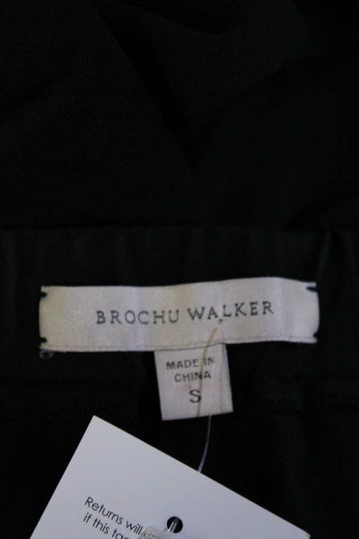 Brochu Walker Womens Mid Rise Elastic Waist Slim Leg Pants Black Size Small