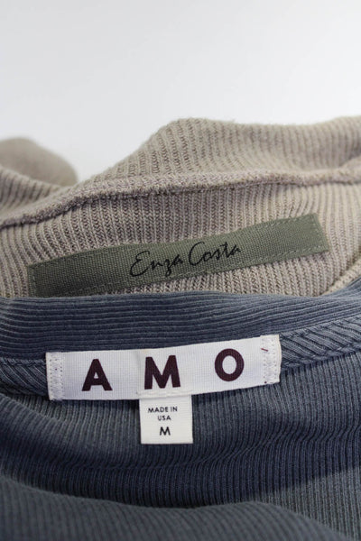 Amo Enza Costa Womens Crew Neck Sweater Short Sleeve Cardigan Size S M Lot 2