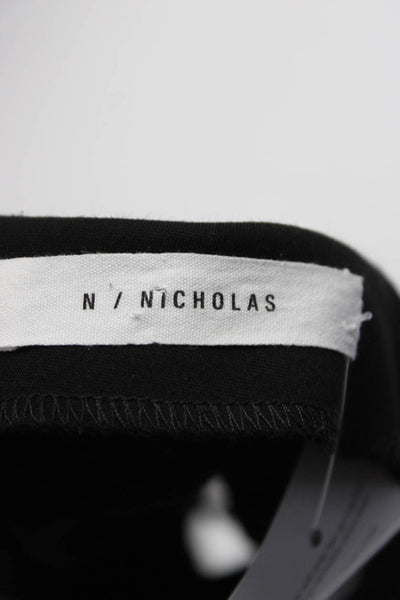 N/Nicholas Womens Darted Back Zipped Midi Slip-On Pencil Skirt Black Size 4