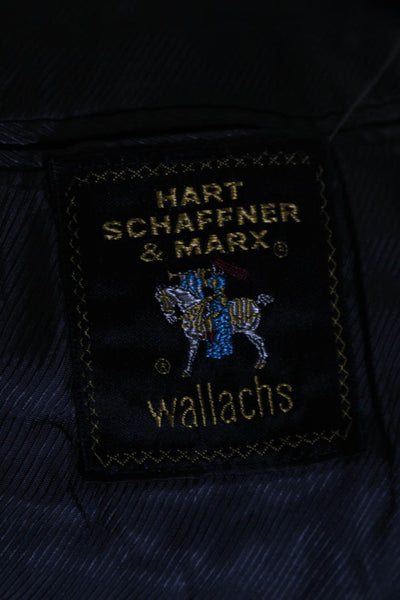 Hart Schaffner Marx Womens Gray Plaid Two Button Long Sleeve Blazer Size 42