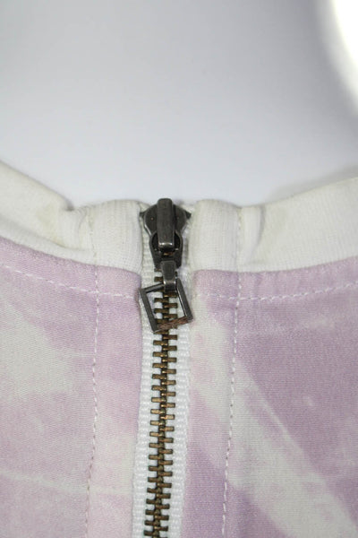 Helmut Lang Womens Silk Cotton Trim Tie Dye Print Tank Blouse Purple Size S