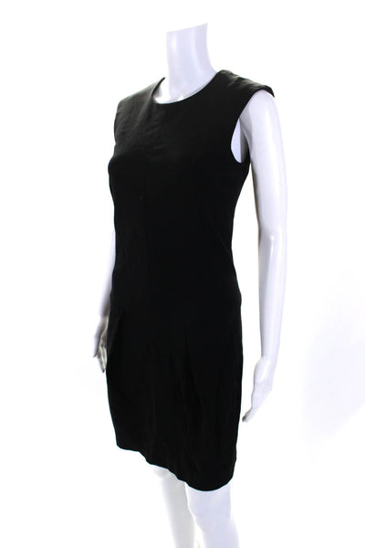 M.M. Lafleur Womens Sleeveless Pleated Drop Waist Sheath Dress Black Size 4