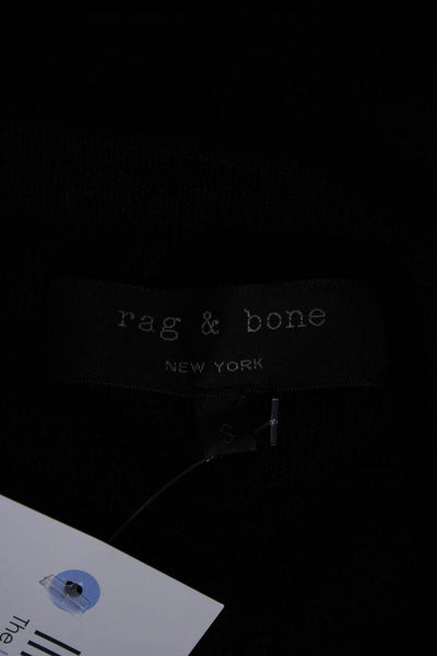 Rag & Bone Womens Wool Long Sleeve Knee Length Sweater Dress Black Size S