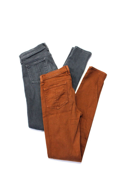 Rag & Bone Womens Mid Rise Ankle Skinny Jeans Burnt Orange Size 25 Lot 2