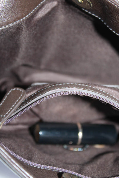 Coach Womens Dark Brown Leather Zip Small Shoulder Bag Handbag