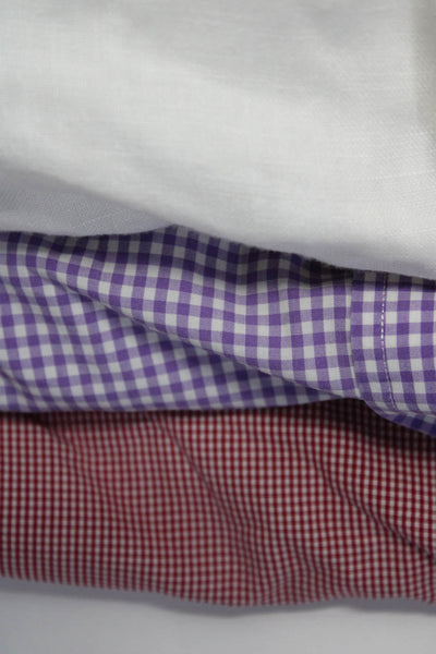 Ralph Lauren Men's Collared Long Sleeves Button Down Plaid Shirt Size L Lot 3