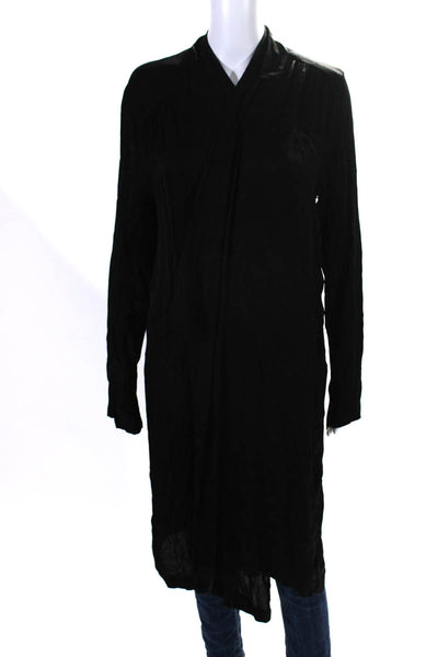 Velvet Women's Long Sleeves Belted Long Cardigan Black Size L