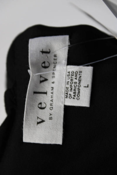 Velvet Women's Long Sleeves Belted Long Cardigan Black Size L