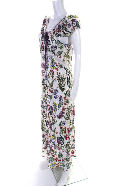 Anthropologie Women's Boat Neck Empire Waist Floral Maxi Dress Size XL