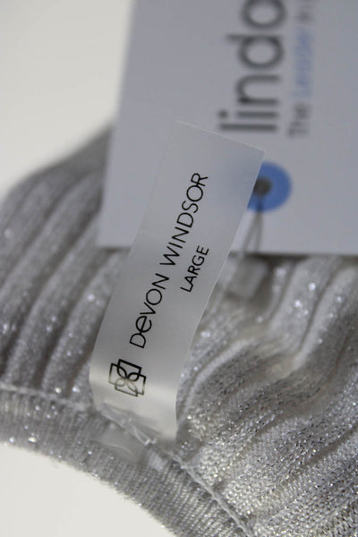 Devon Windsor Womens Sleeveless Ribbed Slit Hem Cut-Out Midi Dress Silver Size L