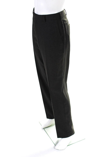 Peter Millar Mens Button Closure Flat Front Straight Leg Dress Pant Gray Size 34