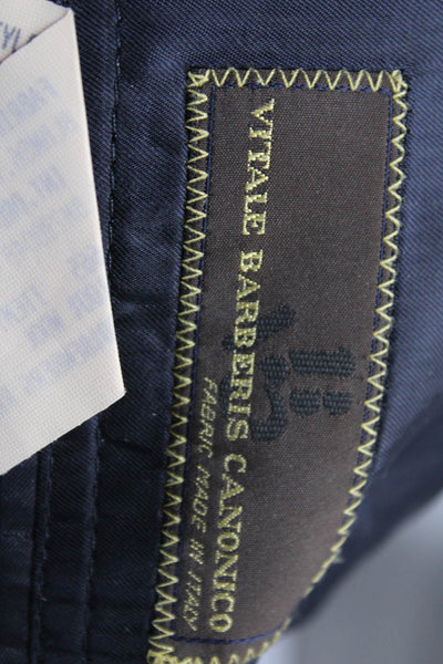 Vitale Barberis Womens Wool Pinstripe Two Button Blazer Jacket Navy Size 44