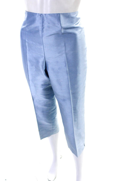 Ralph Lauren Women's Zip Closure Flat Front Dress Ankle Pant Light Blue Size 10