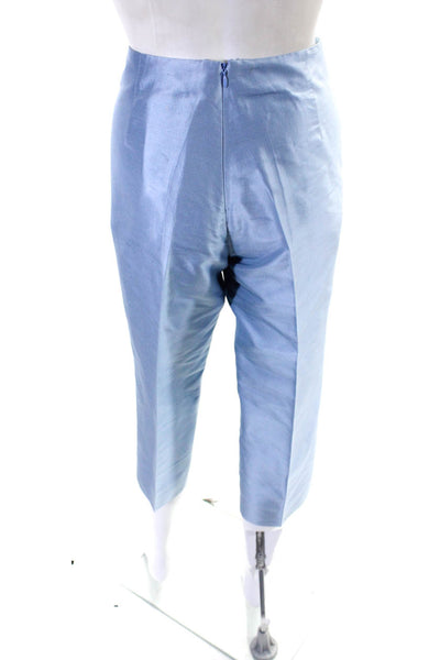 Ralph Lauren Women's Zip Closure Flat Front Dress Ankle Pant Light Blue Size 10