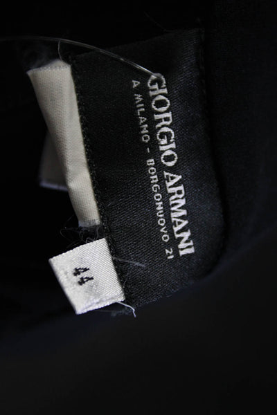 Giorgio Armani Women's Flat Front Straight Leg Wide Leg Dress Pant Black Size 44